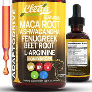 AdaptoDrive - Maca Root Ashwagandha Fenugreek Beet Root L-Arginine Liquid Drops